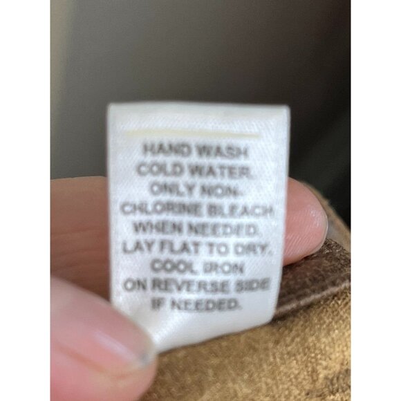 Retro Leather Wide Leg Pant Brown 16W Boho Western Concert Country Festival 80s - Picture 11 of 11